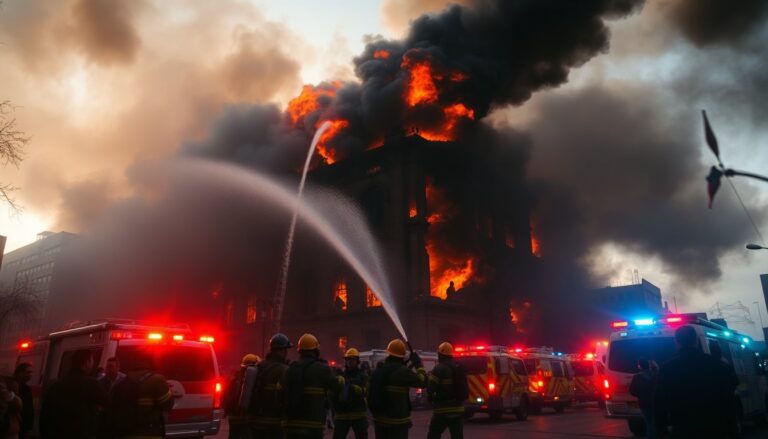 downtown building fire causes widespread chaos and evacuations python 1758123859