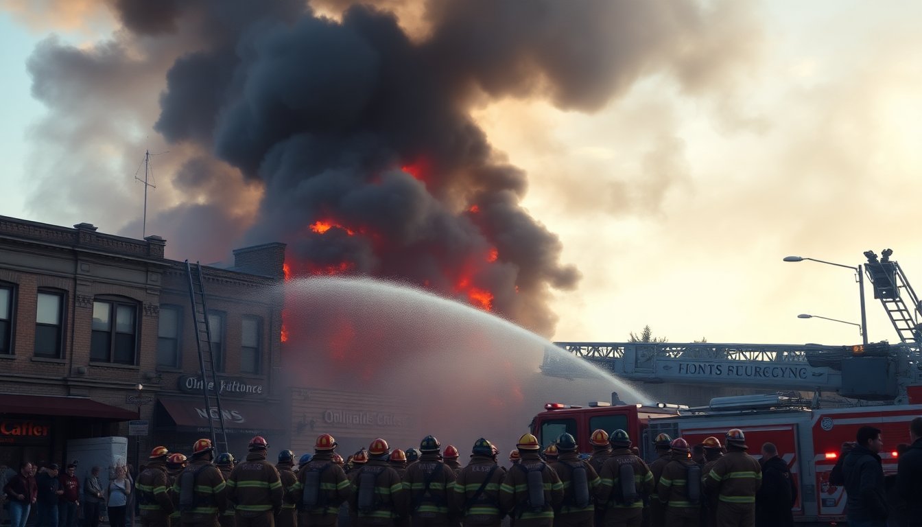 downtown fire emergency services respond to massive blaze python 1758427218