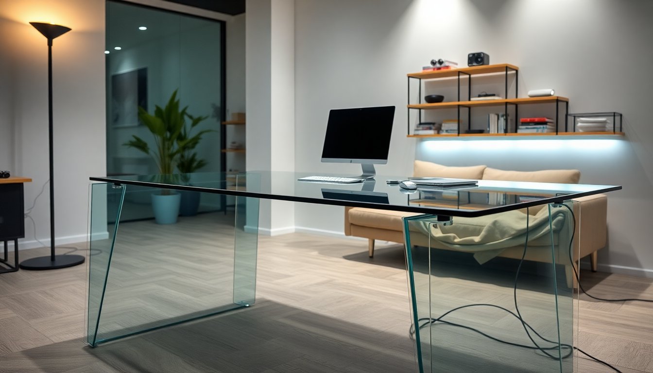 large glass computer desk ideas for modern workspaces and gaming setups 1772766832