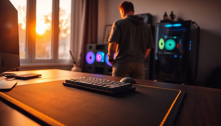 Buy the black and gold gaming desk mat at Target for PC gaming